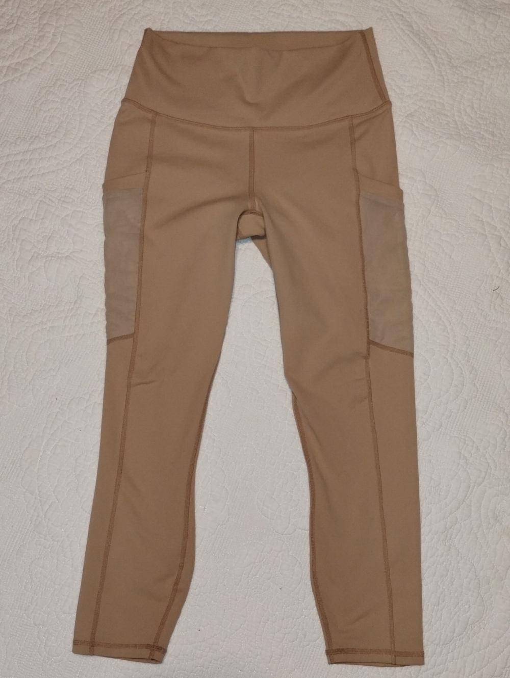 Fabletics PowerHold Leggings in Beige/Nude